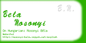 bela mosonyi business card